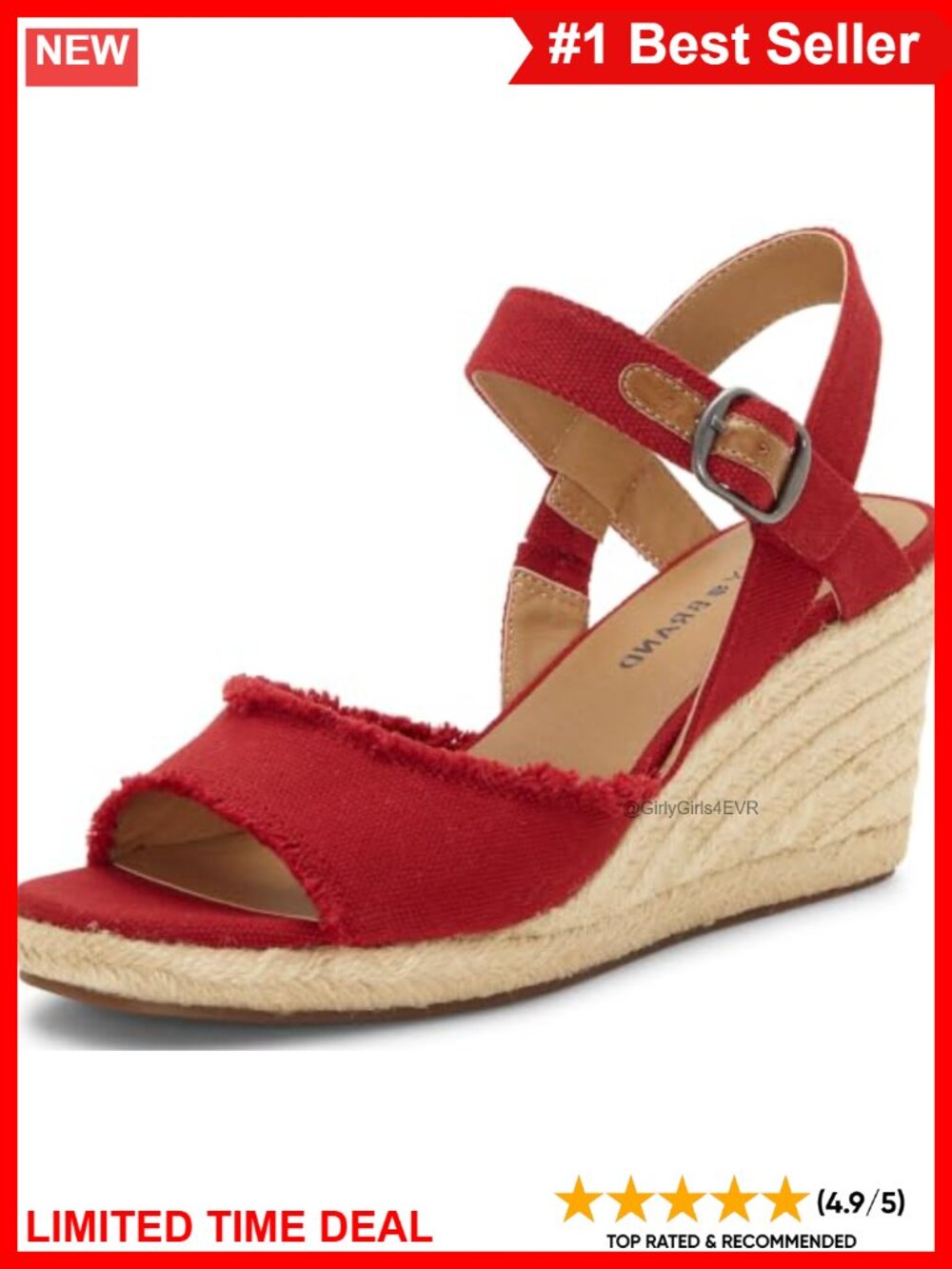 Lucky Brand Mindra Espadrille Wedge Sandal Memory Foam Ankle Strap